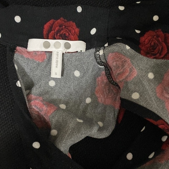 Three Dots Sleeveless Mock Neck Floral Polka Dot Top Size S - Picture 7 of 8